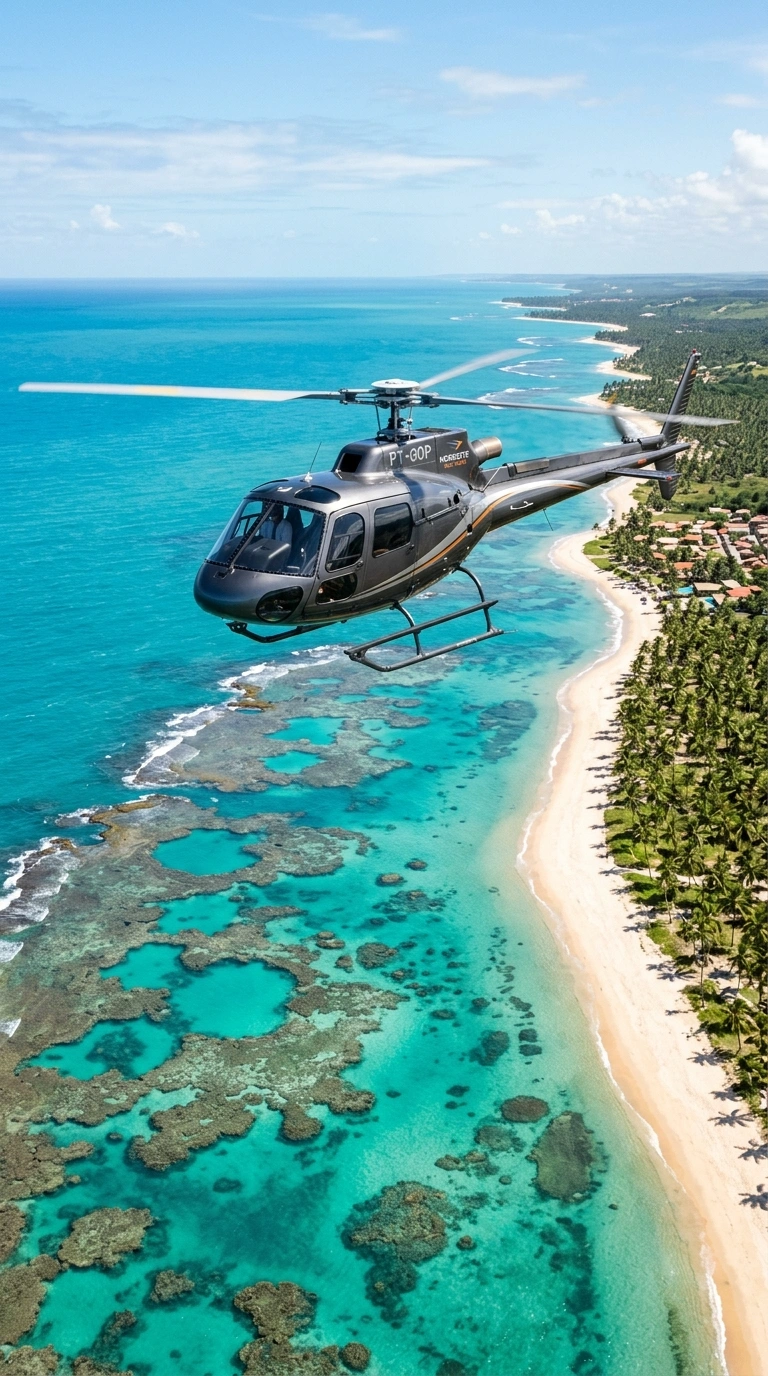 Voo panorâmico de Helicóptero pelas praias